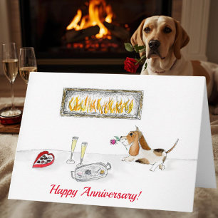 Gelukkig jubileum romantische honden hond kaart