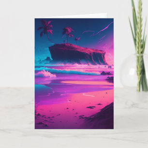 Gelukkig jubileum Roze oceaan golven Kaart