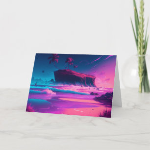Gelukkig jubileum Roze oceaan golven Kaart
