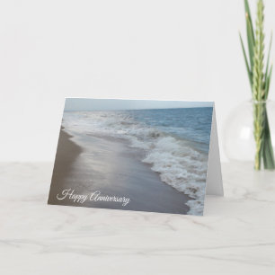 Gelukkig jubileum Sandy Beach Oceaan golven Kaart