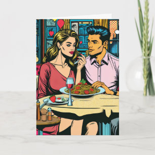 Gelukkig jubileum Spaghettimaaltijd Kaart