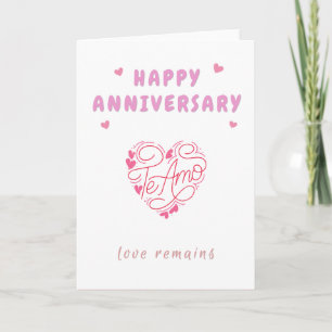 Gelukkig jubileum Te Amo liefdeskaart Kaart