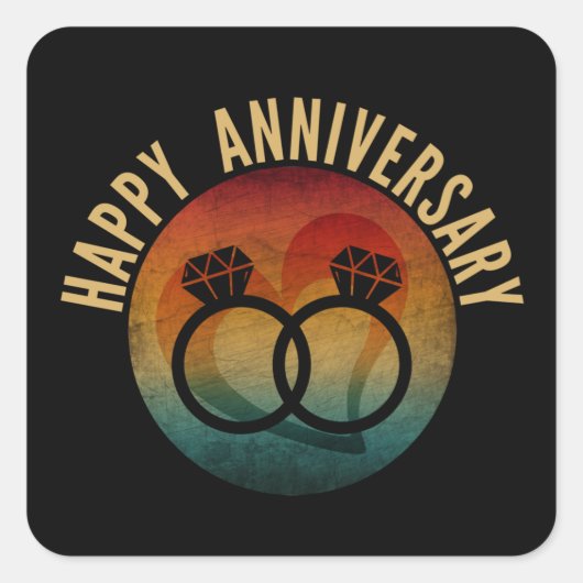 gelukkig jubileum  vierkante sticker (Voorkant)