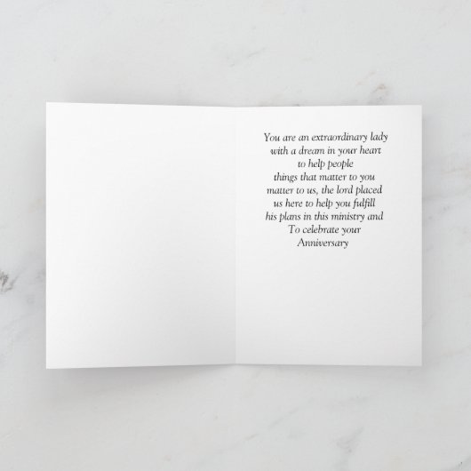 Gelukkig jubileum Vouwde Kaart voor Pastor (Binnen)