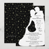 Gelukkig jubileumfeest Witte bruiloft Dansende Sil Kaart (Voorkant / Achterkant)