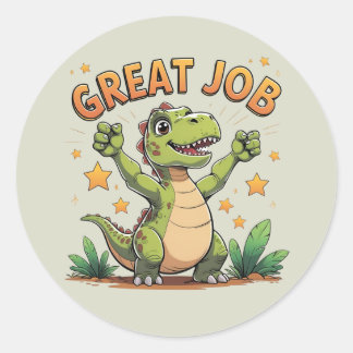 Gelukkig Juichende Dinosaurus Sticker | Goed gedaa