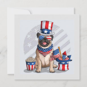 Gelukkig juli vierde hond feestdagenkaart