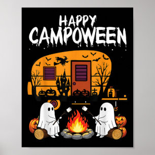 Gelukkig Kamp-o-ween Halloween Kamperen Geesten En Poster