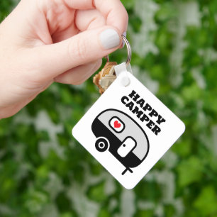 Gelukkig kampeerder sleutelhanger voor RV-trailer