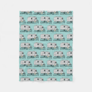 Gelukkig kamperen met schattige Fransen Fleece Deken