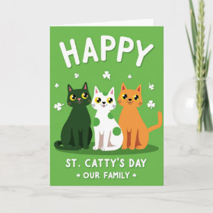 Gelukkig Kat Familie St Cattys Dag Kaart