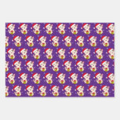 Gelukkig Kat Kerst Wrapping Papier Set van 3 Inpakpapier Vel (Voorkant 2)