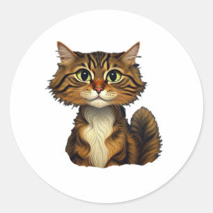 Gelukkig Kat Ronde Sticker
