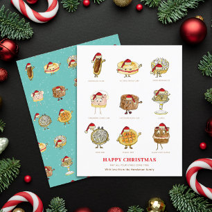 Gelukkig Kerst Cake Dessert Cartoon Kunst Budget