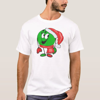 Gelukkig kerstbal met een santa-pet t-shirt