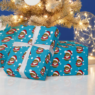 Gelukkig kerstfeest aardappel cadeaupapier