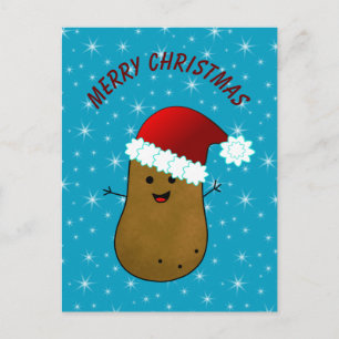 Gelukkig kerstfeest aardappel feestdagenkaart