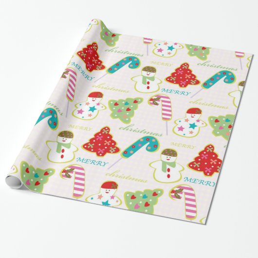 Gelukkig kerstfeest cadeaupapier (Uitgerold)