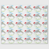 Gelukkig kerstfeest cadeaupapier (Vlak)