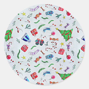 Gelukkig kerstfeest Classic Round Ronde Sticker