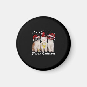 Gelukkig kerstfeest Cute Cat met Santa Claus Magneet