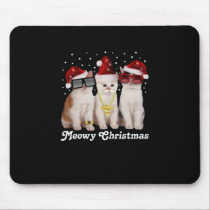 Gelukkig kerstfeest Cute Cat met Santa Claus Muismat