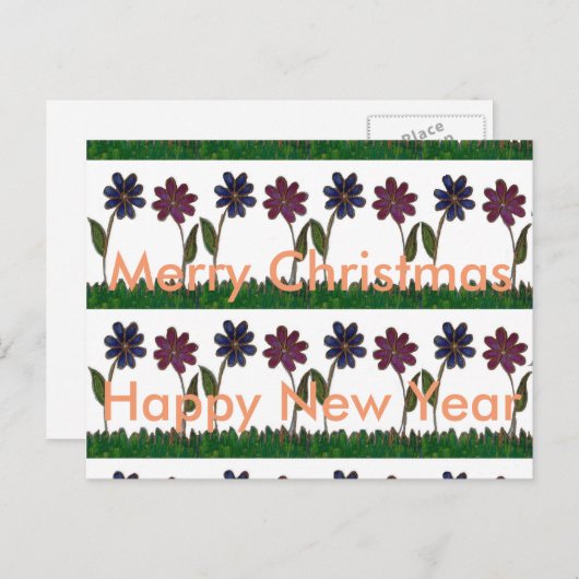 Gelukkig Kerstfeest en een geweldig gelukkig nieuw Feestdagenkaart (Voorkant / Achterkant)