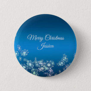 Gelukkig kerstfeest. Greeting.Name. Ronde Button 5,7 Cm