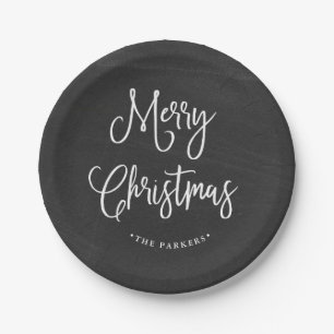 Gelukkig kerstfeest   Handgeschreven script op het Papieren Bordje