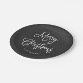 Gelukkig kerstfeest | Handgeschreven script op het Papieren Bordje (Gekanteld)