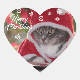 Gelukkig kerstfeest hart sticker