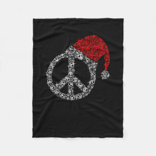 Gelukkig kerstfeest Hippies Symbol Santa Claus P Fleece Deken