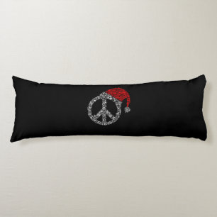 Gelukkig kerstfeest Hippies Symbol Santa Claus P Lichaamskussen