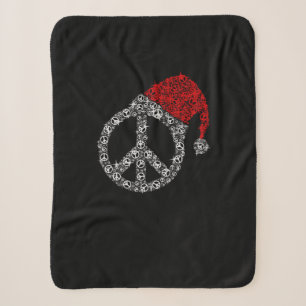 Gelukkig kerstfeest Hippies Symbol Santa Claus P Sherpa Deken