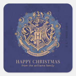 Gelukkig kerstfeest HOGWARTS™ Crest - Gepersonal Vierkante Sticker