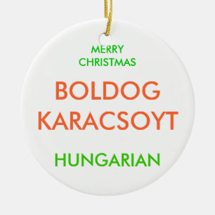 Gelukkig kerstfeest, keramisch ornament