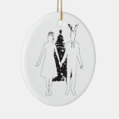 Gelukkig kerstfeest keramisch ornament (Rechts)