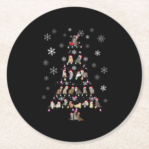 Gelukkig kerstfeest Kerstmis met een kattebakker Ronde Kartonnen Onderzetter