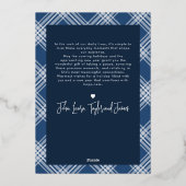 Gelukkig Kerstfeest Marine Bladruit Streep 1 Foto Folie Feestdagenkaart (Achterkant)