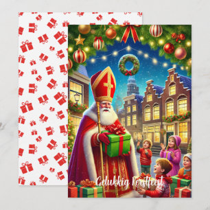 "Gelukkig Kerstfeest"  Nederlands Kerstfeest Feestdagenkaart