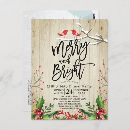 Gelukkig kerstfeest nieuwjaar feestdag kerstfeest briefkaart (Voorkant / Achterkant)