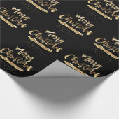 Gelukkig kerstfeest nieuwjaar oud zwart goud cadeaupapier (Hoek)