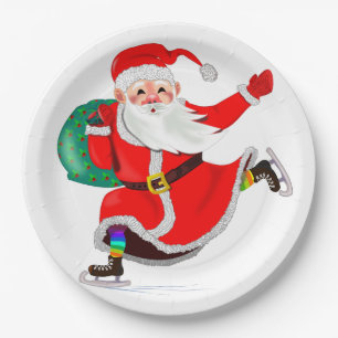 Gelukkig kerstfeest papieren bordje