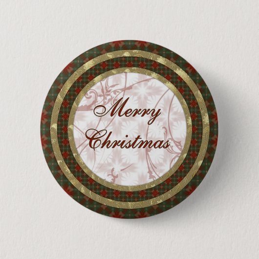 Gelukkig kerstfeest ronde button 5,7 cm (Voorkant)