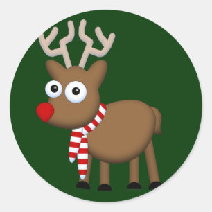 Gelukkig kerstfeest ronde sticker