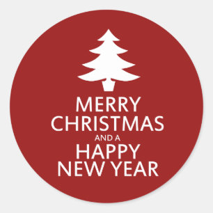 Gelukkig kerstfeest ronde sticker