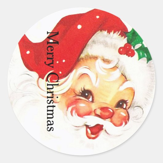 Gelukkig kerstfeest ronde sticker (Voorkant)