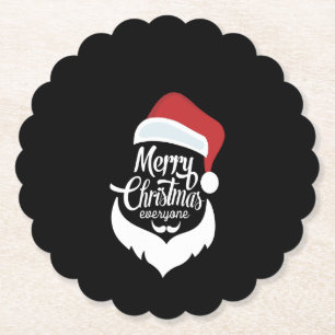 Gelukkig kerstfeest   Santa Claus Say Merry Kerstm Kartonnen Onderzetters