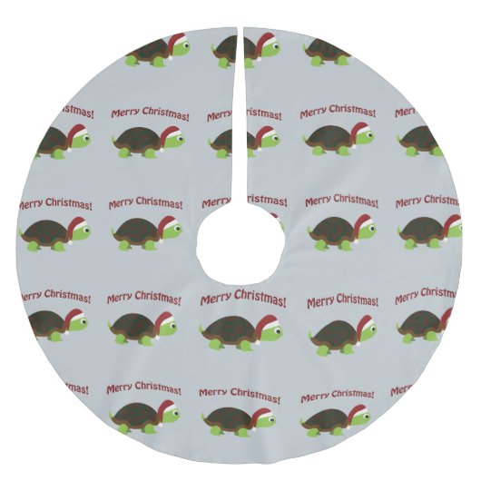 Gelukkig kerstfeest! Santa Turtle Kerstboom Rok (Voorkant)