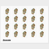 Gelukkig kerstfeest vierkante sticker (Vel)